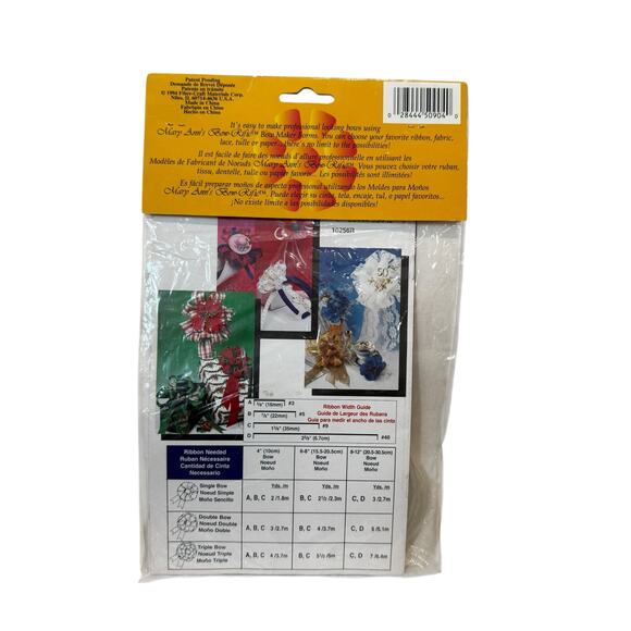 Vintage 90s Mary Ann's Bow-Rific Bow Maker Form Kit Starter Set Fiber Crafts - Picture 6 of 9